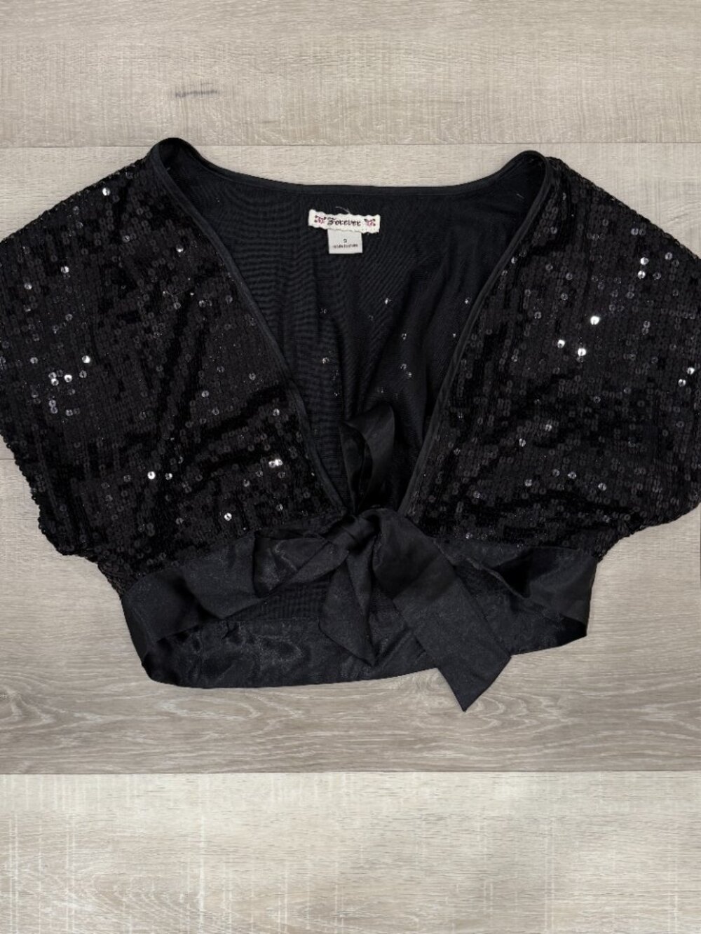 Tie Front Sequin Bolero